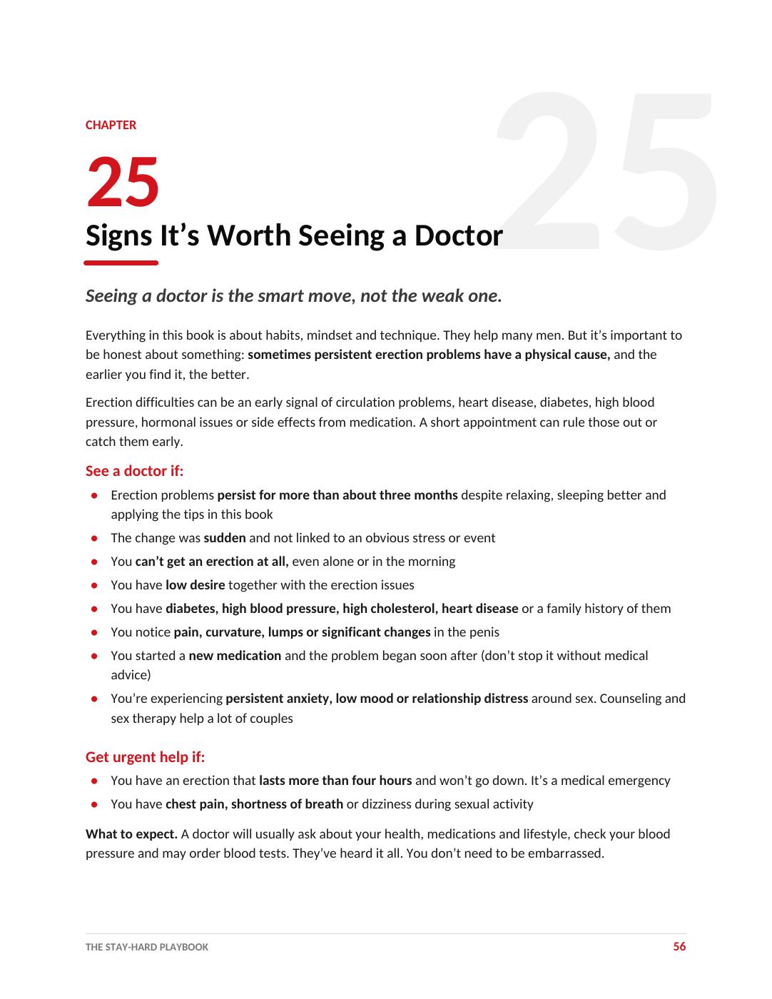 Actual guide page: When to see a doctor